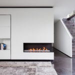 Foyer gaz ouvert avec aménagement d'angle contemporain METALFIRE Urban - Atraconfort